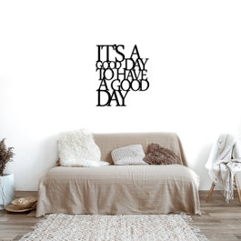 Wallity Its A Good Escultura de pared de metal negra